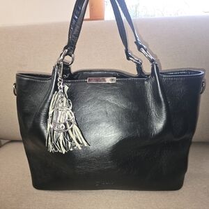 Elegant Black Leather Tote Bag